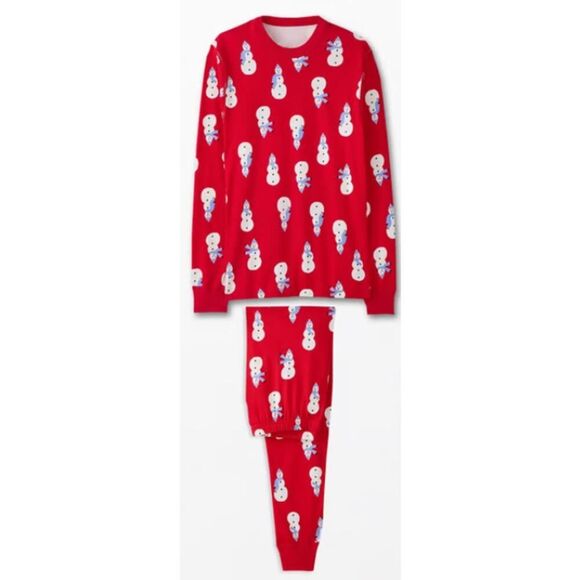 Hanna Andersson Snowman Long John Pajamas Sz. S - Picture 1 of 8